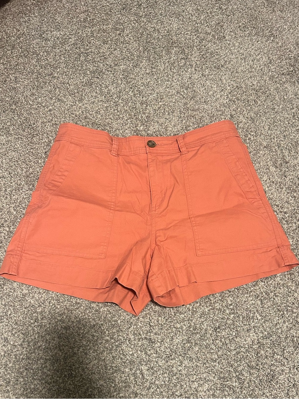 a new day Coral-Orange Cotton Utility Shorts
